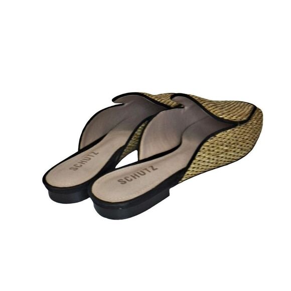 NWOT Schultz mule slide Sandal size 37/39 Rafia Flat - Picture 2 of 8